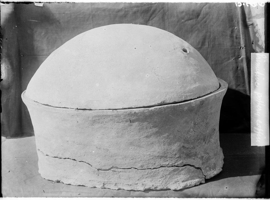 A pottery vessel containing the man's remains was discovered in 1902.