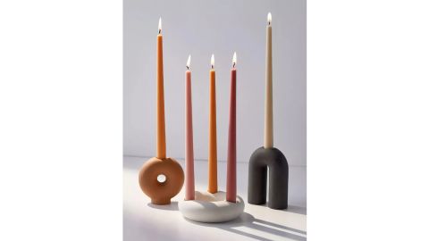 Pour Toi Home Set of 3 Ceramic Donut Stick Candle Holders