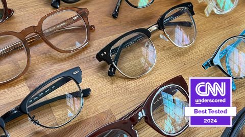 many different pairs of prescription glasses displayed next to each other
