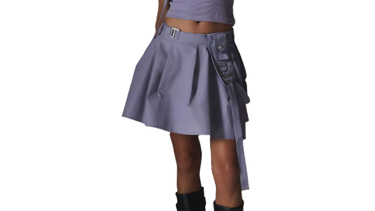 Private Policy Pleated Utility Mini Skirt