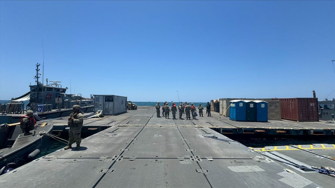 The pier is part of an American-led effort to create a maritime corridor for humanitarian supplies into war-torn Gaza.