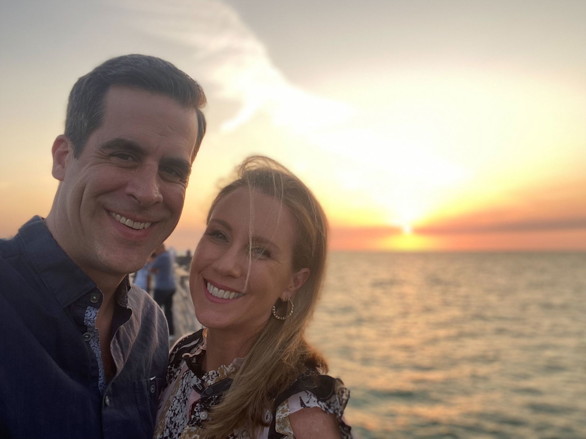 Jessica Schneider and her husband, Adam, in Florida.