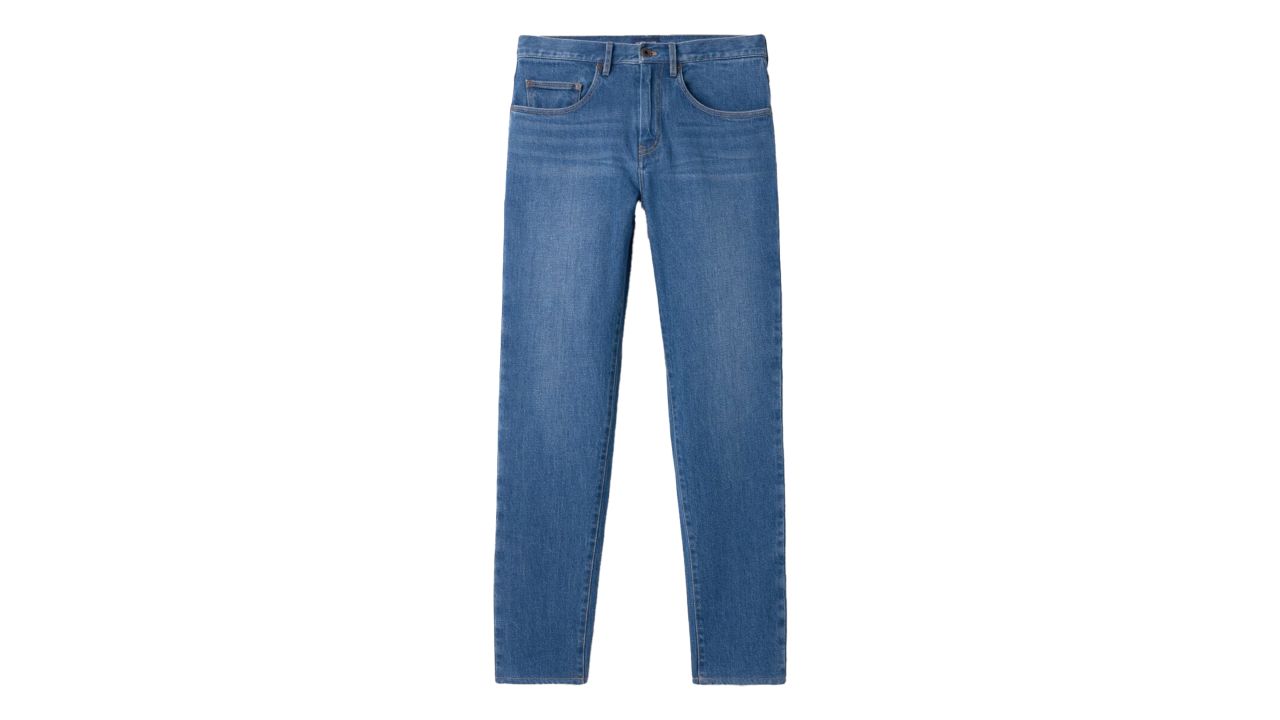 mid-rise washed indigo jeans from the proper cloth