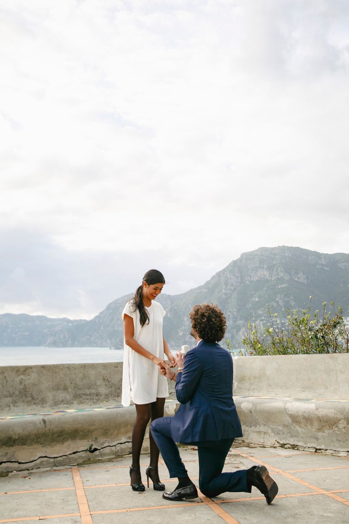 Marco proposed to Ambika in November 2023, back on the Amalfi Coast.