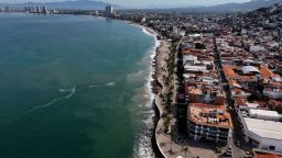 Vista aérea de la costa de Puerto Vallarta, Jalisco, México, el 10 de agosto de 2024.