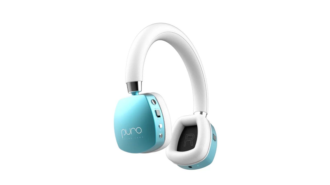 A photo of blue Puro Sound Labs PuroQuiets Bluetooth Headphones For Kids