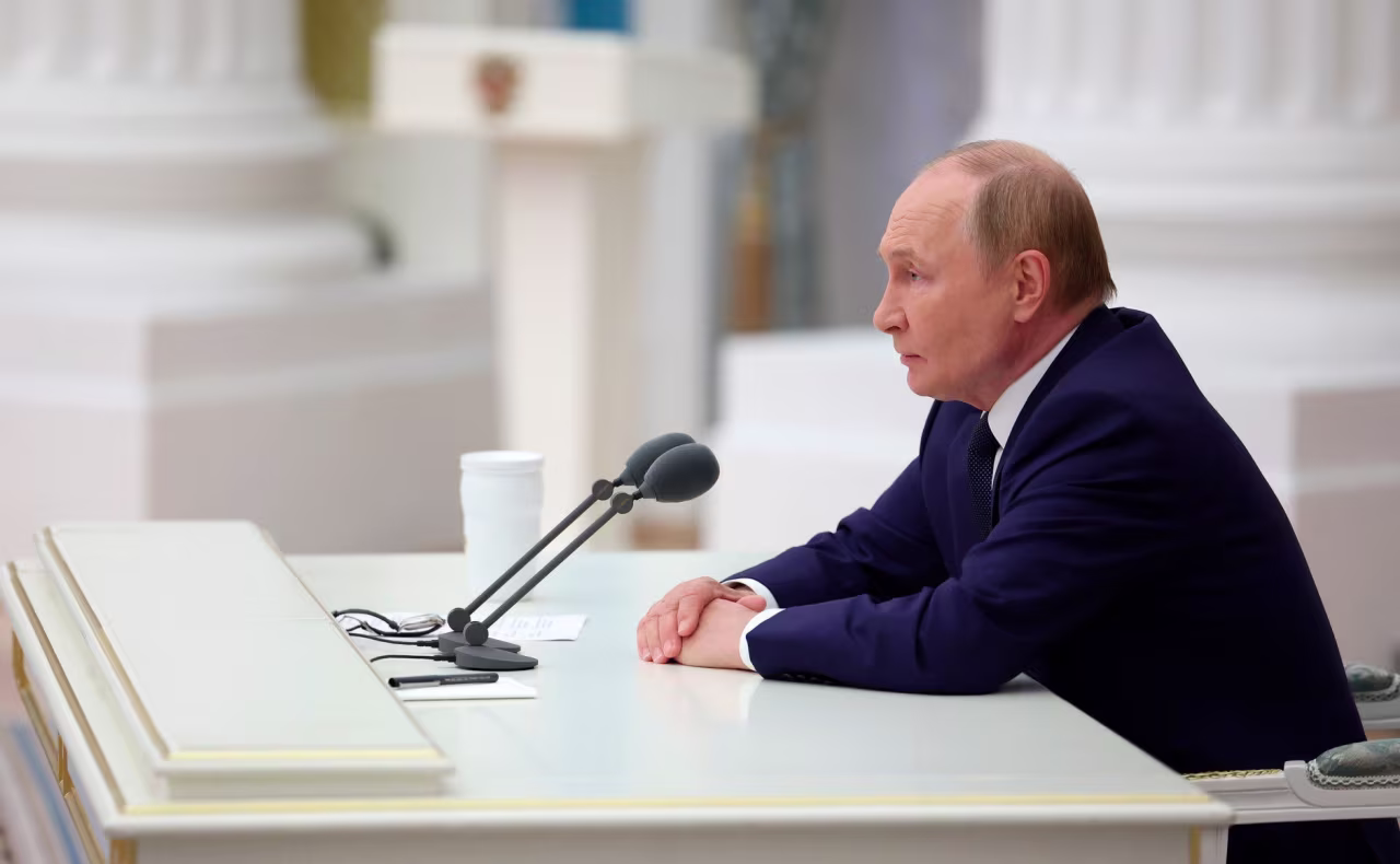 Russian President Vladimir Putin speaks in Moscow on Thursday, August 14, in the wake of his highly anticipated meeting with President Trump in Alaska on Friday.