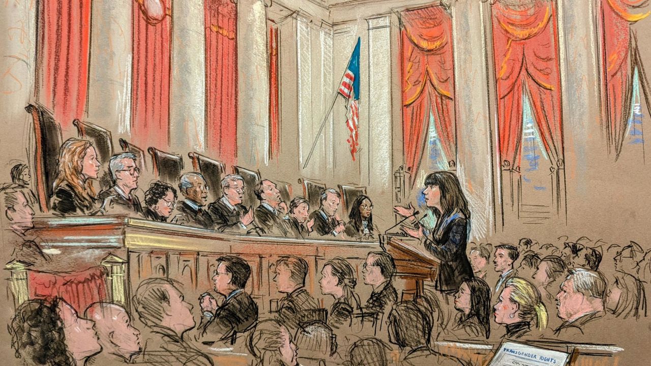 Solicitor General of the United States Elizabeth Prelogar argues before the US Supreme Court on Wednesday, December 4, on US v. Skrmetti — a case that could determine whether states can ban this type of care for trans children and teens.