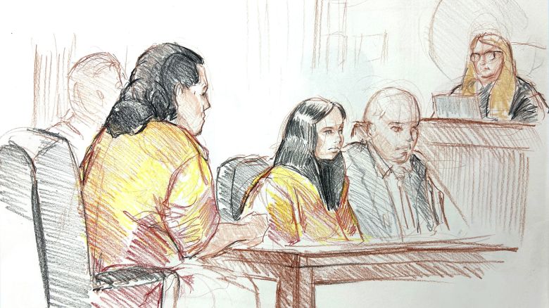 Marimar Martinez and Ian Santos Ruiz appear in federal court on October 6, 2025.