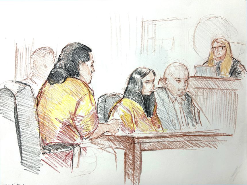 Marimar Martinez and Ian Santos Ruiz appear in federal court on October 6, 2025.