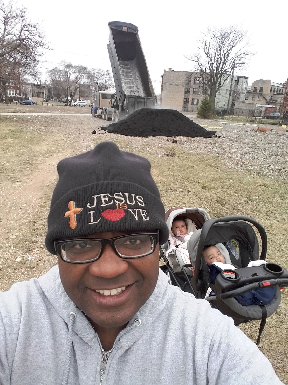 Southside Blooms' Quilen Blackwell at one of his inner city flower farms.