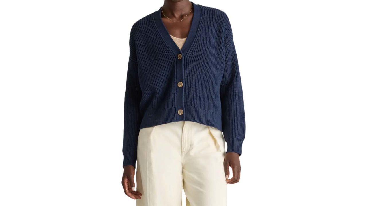 Quince 100% Organic Cotton Fisherman Boxy Cropped Cardigan.jpg