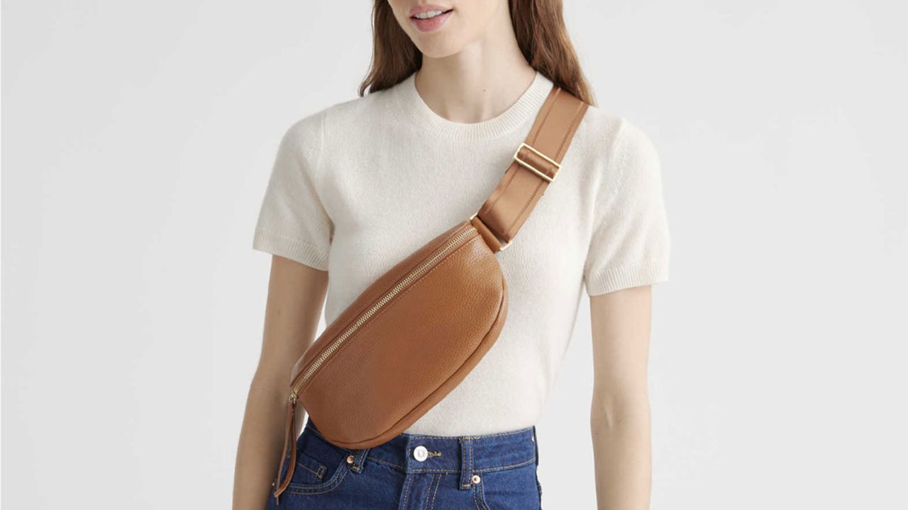 Quince Italian Pebbled Leather Sling Bag