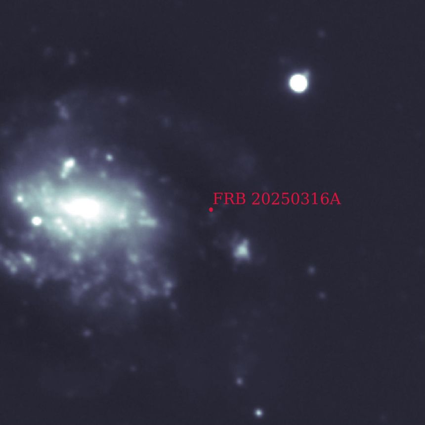 The MMT telescope captured an image of the location of RBFLOAT next to its host galaxy.