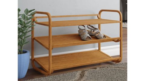 Rebrilliant 12-Pair Bamboo Shoe Rack