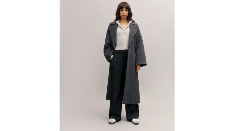 System Gray Oversized Coat