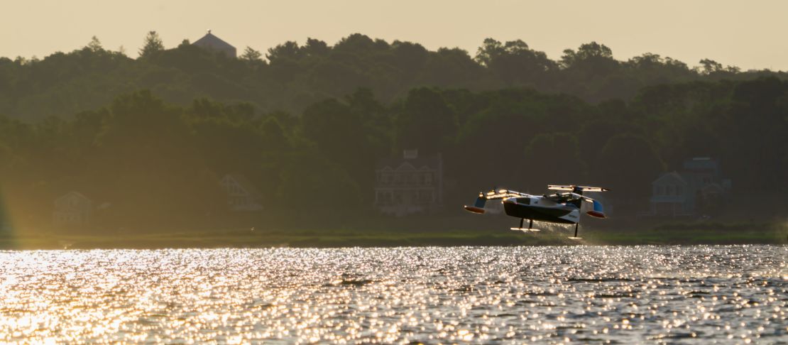 A prototype of a seaglider taking flight