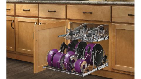 Rev-A-Shelf 2-Tier Pots and Pans Cookware Cabinet Organizer.