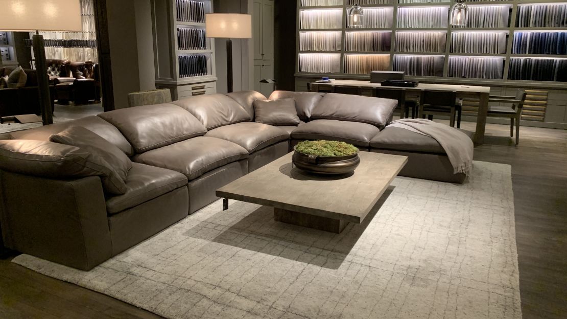 The Restoration Hardware Cloud Couch in showroom