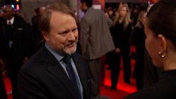 Rian Johnson on the red carpet at the October, 2025 London premiere for "Wake Up Dead Man: A Knives Out Mystery"