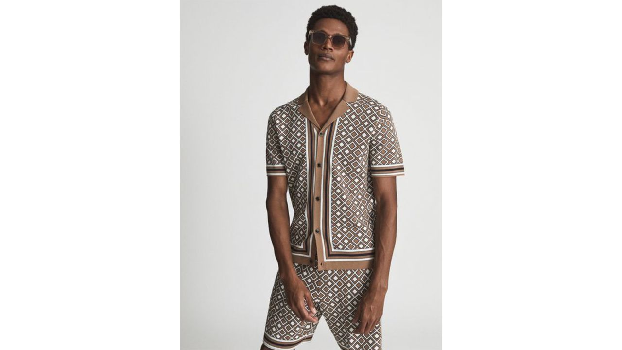 Ripley Cuban Collar Geometric Shirt and Miller Geometric Shorts