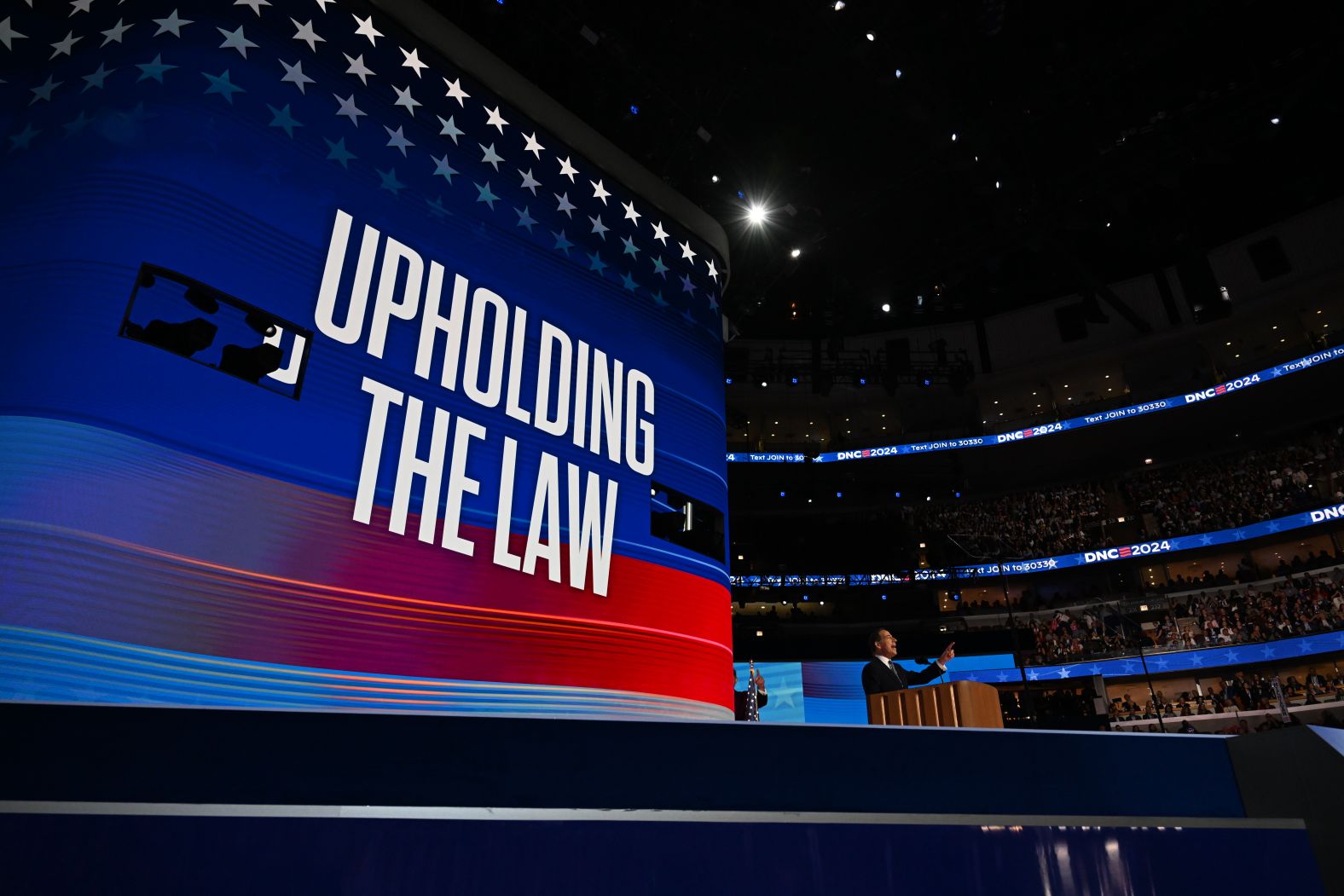 US Rep. Jamie Raskin speaks at the convention on Monday. Raskin was a member of the House select committee that investigated the January 6, 2021, attack on the US Capitol. <a href="https://www.cnn.com/politics/live-news/dnc-democratic-national-convention-08-19-24#h_df2795cb341c44a8f30eff7da75e3c0e">During his speech Monday</a>, he called out each battleground state in attendance and asked: “Are we going to go back to the days of election suppression and violent insurrection?”