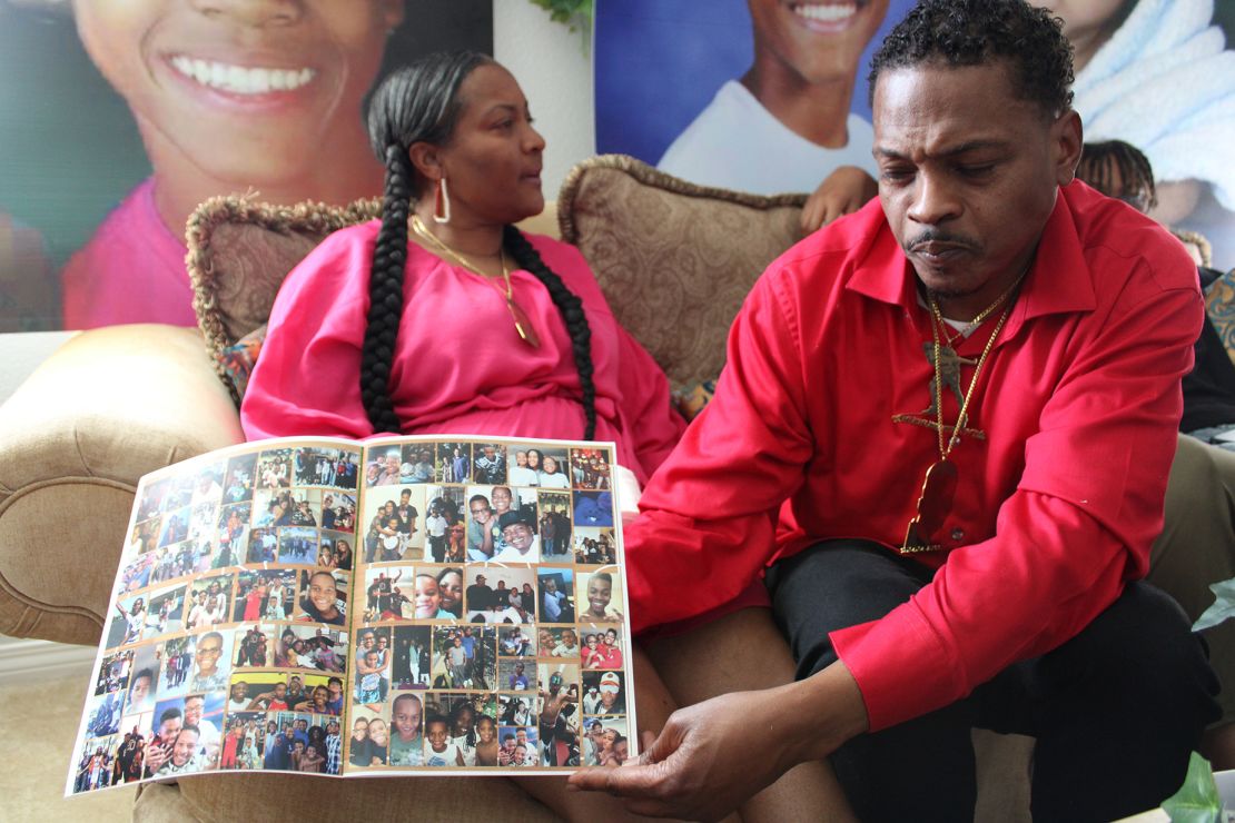 Eric Robinson remembers his son Yahushua Robinson, 12, who died in August after a physical education instructor told him to run outside on the blacktop during the sweltering heat. (Samantha Young/KFF Health News)