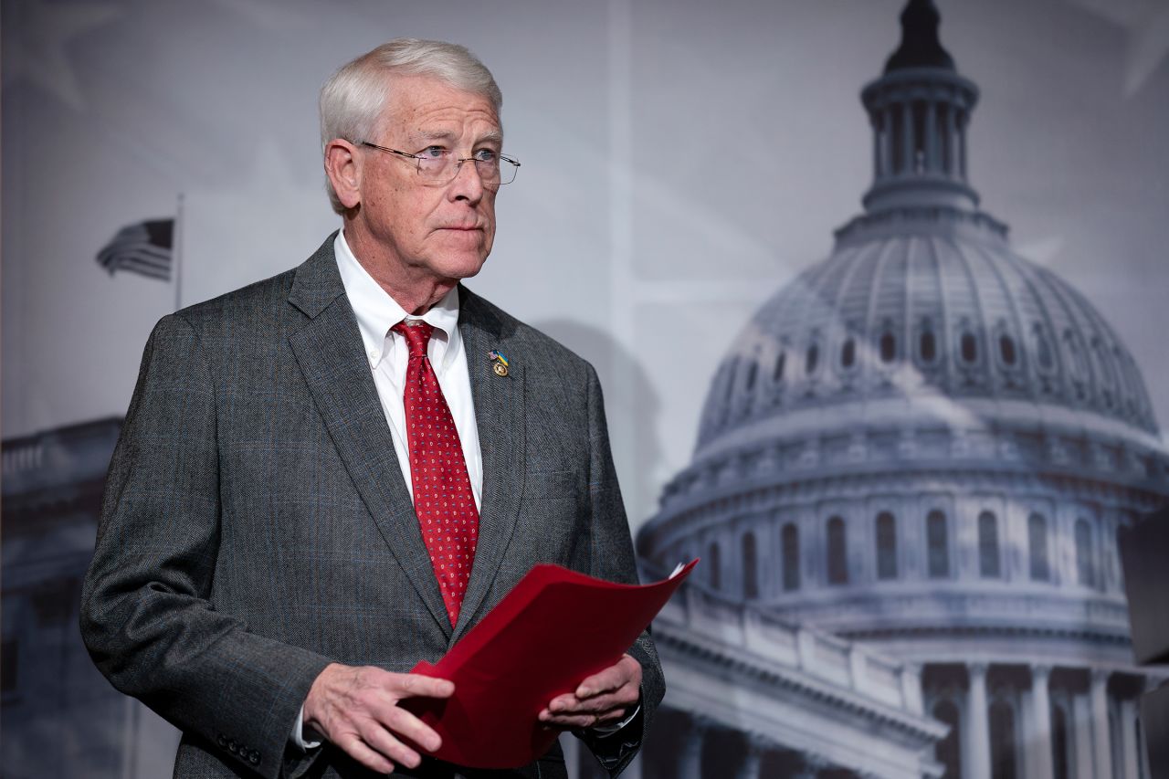 Sen. Roger Wicker meets with reporters during a news conference at the Capitol in Washington, DC, on January 11. 