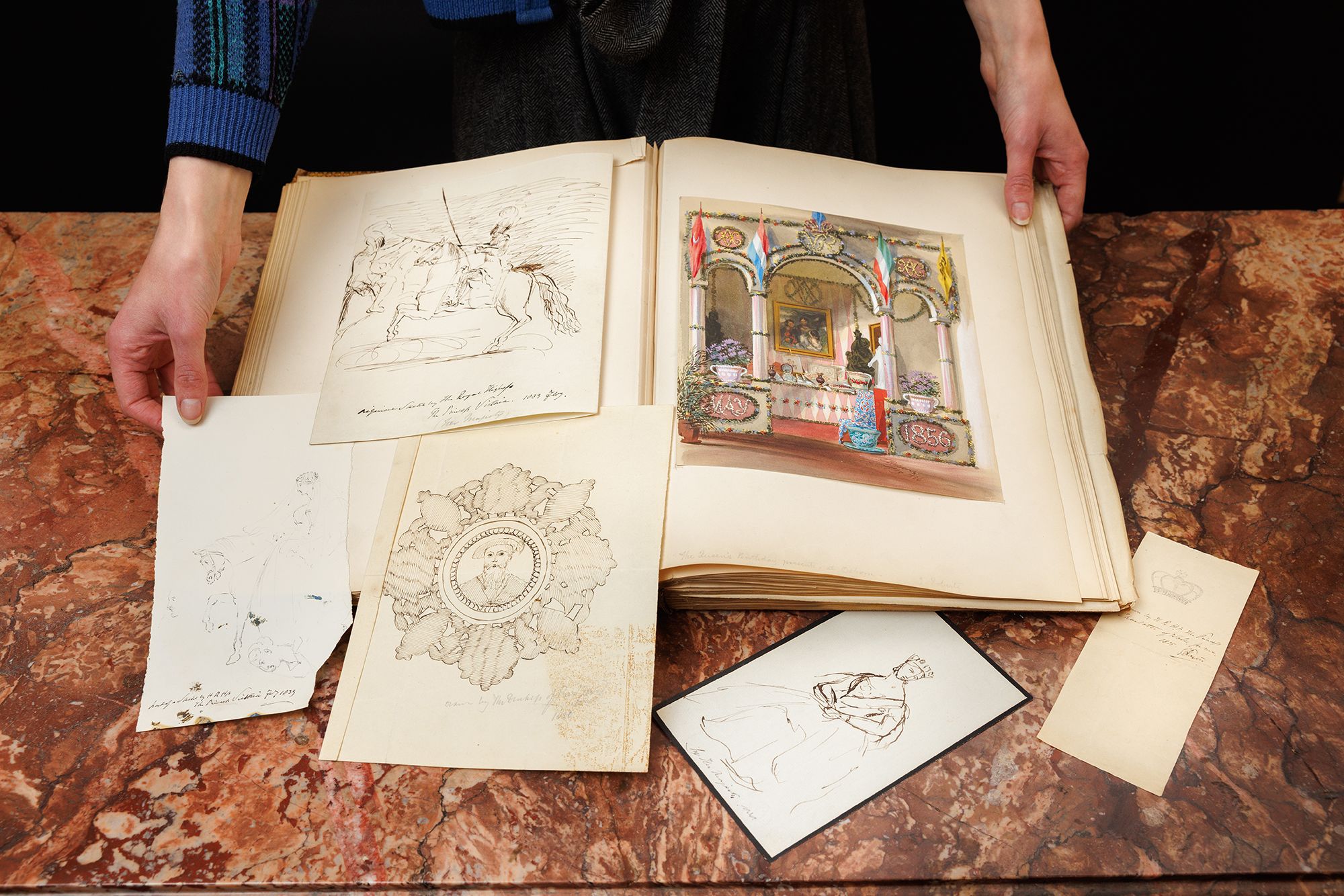 Four drawings made by Queen Victoria will be put up for auction later this month.