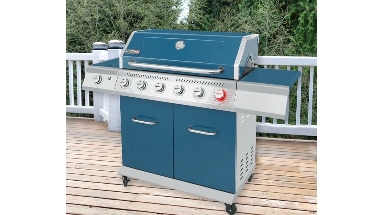 Royal Gourmet 6-Burner Liquid Propane Grill with Side Burner and Cabinet