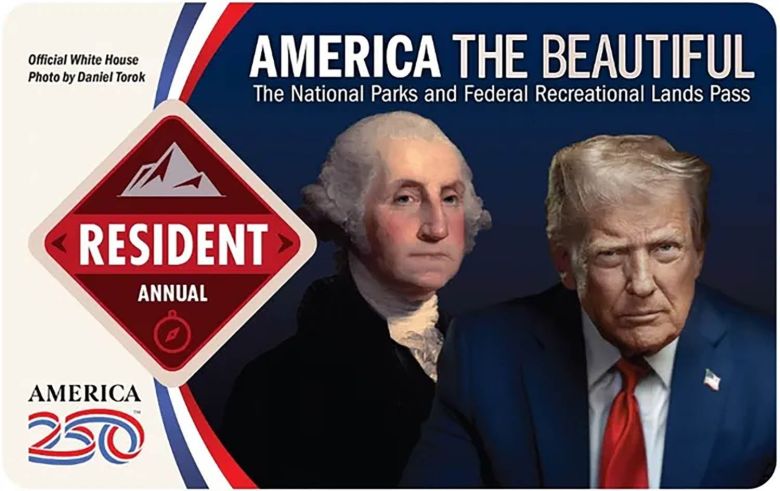The Interior Department's new "America the Beautiful" annual pass for US national parks.
