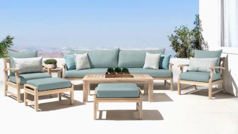 RST Brands Kooper 8-Piece Wood Frame Patio Conversation Set