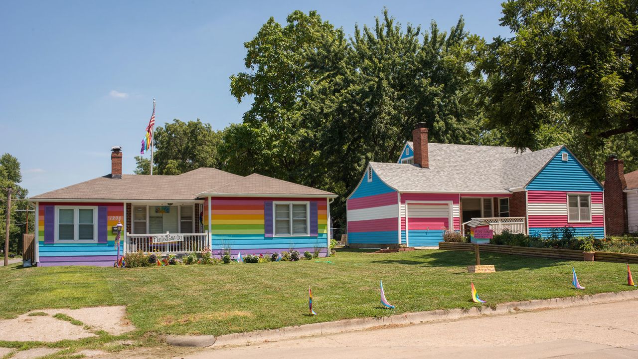 The Equality Houses are across the street from the infamous Westboro Baptist Church.
