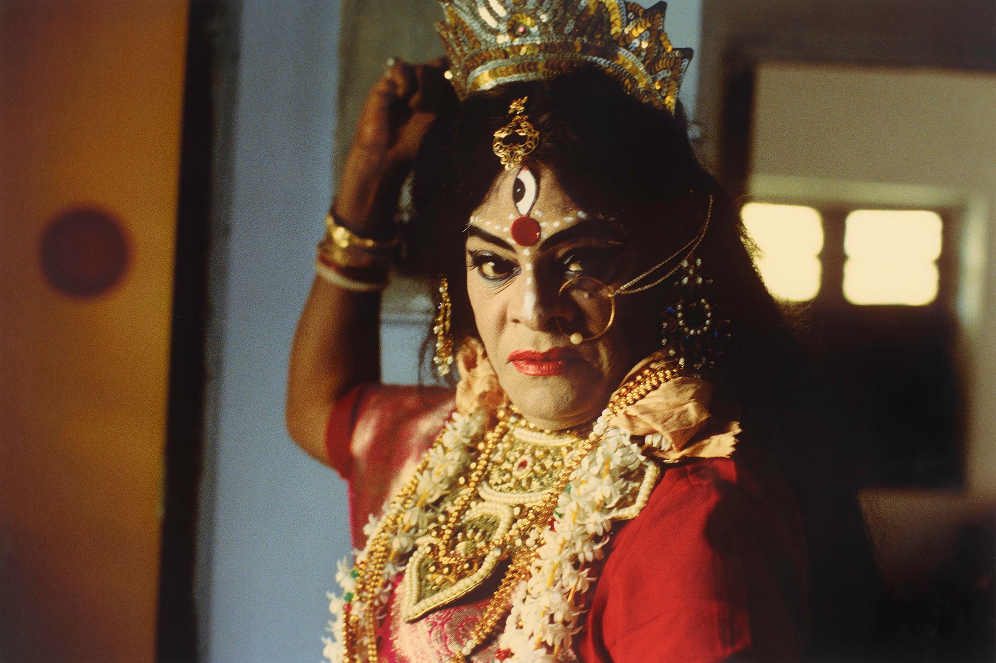 Chapal Bhaduri, pictured in 1999, frequently played female roles in traveling theater productions before more women started performing in the 1960s and 1970s.
