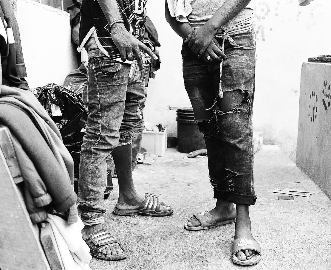 De León's book also explores issues of race and migration, delving into the lives of Black smugglers he met in southern Mexico. Many are Garifuna, an Afro-Indigenous group from Central America. This image from De León's field work shows two Garifuna smugglers in a safe house in Mexico City in 2019.