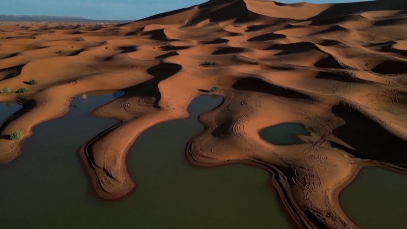 New drone footage reveals rare flooding in Sahara | CNN