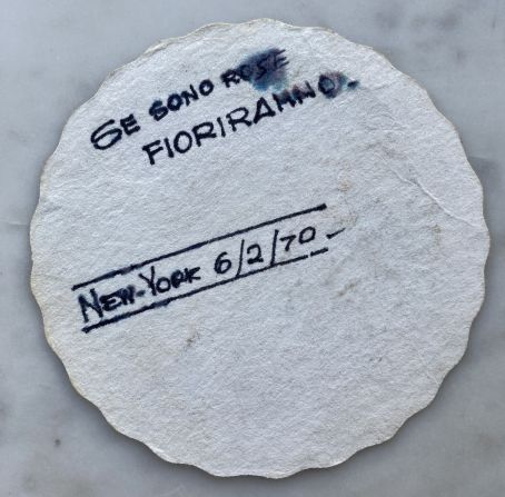 <strong>A promise kept:</strong> The couple parted ways promising to meet again. Stefano wrote a promise for Sally on the back of this beer mat -- an Italian phrase meaning “if there are roses, they will bloom.”