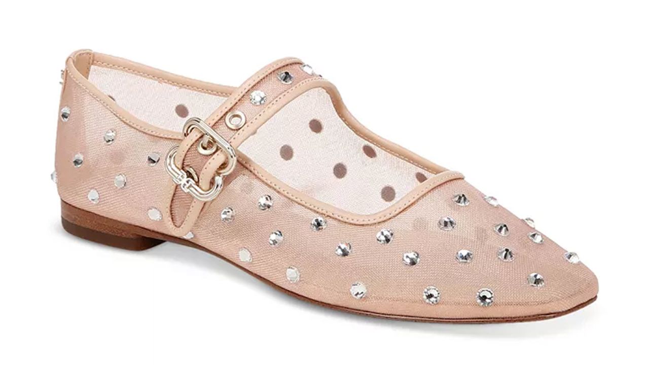 Sam Edelman Michaela Shine Gem Mesh Mary Jane Flats