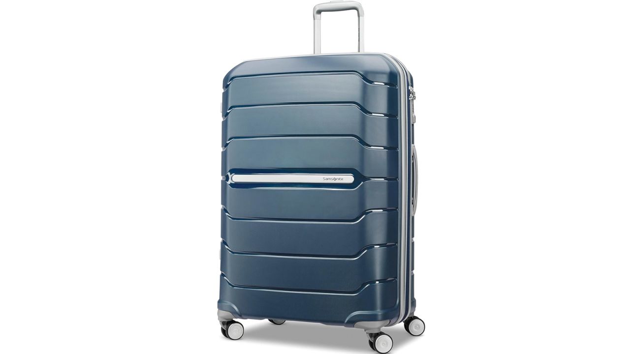 Samsonite Freeform Hardside Expandable with Double Spinner Wheels, Checked-Large 28-Inch, Navy .jpg