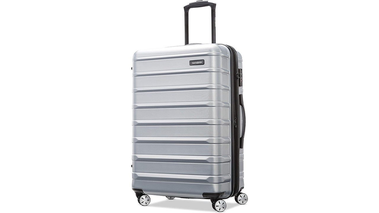 Samsonite Omni 2 Hardside Expandable Luggage with Spinners, Arctic Silver stock photo