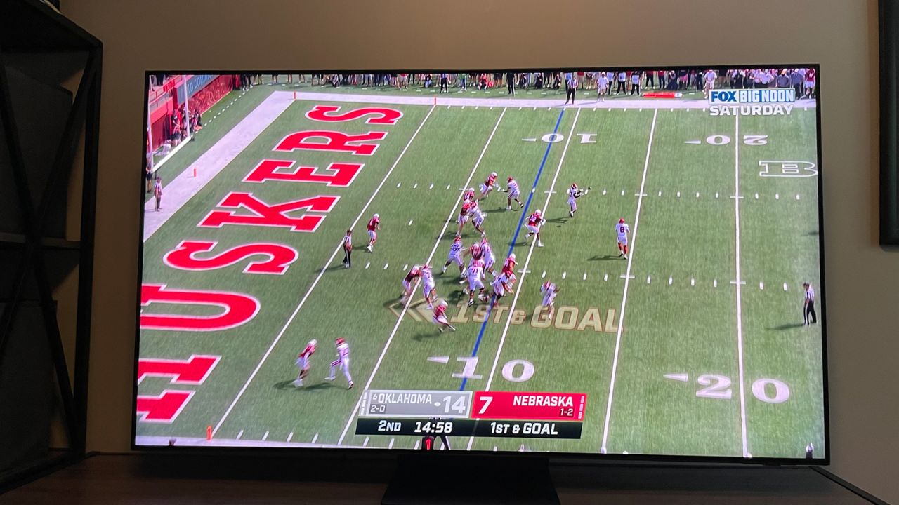 football on tv screen