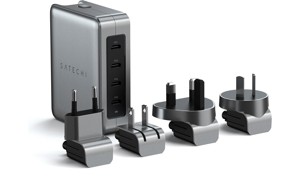 Satechi GaN Travel Charger, 145W GaN USB C Charger with 4 Ports stock photo