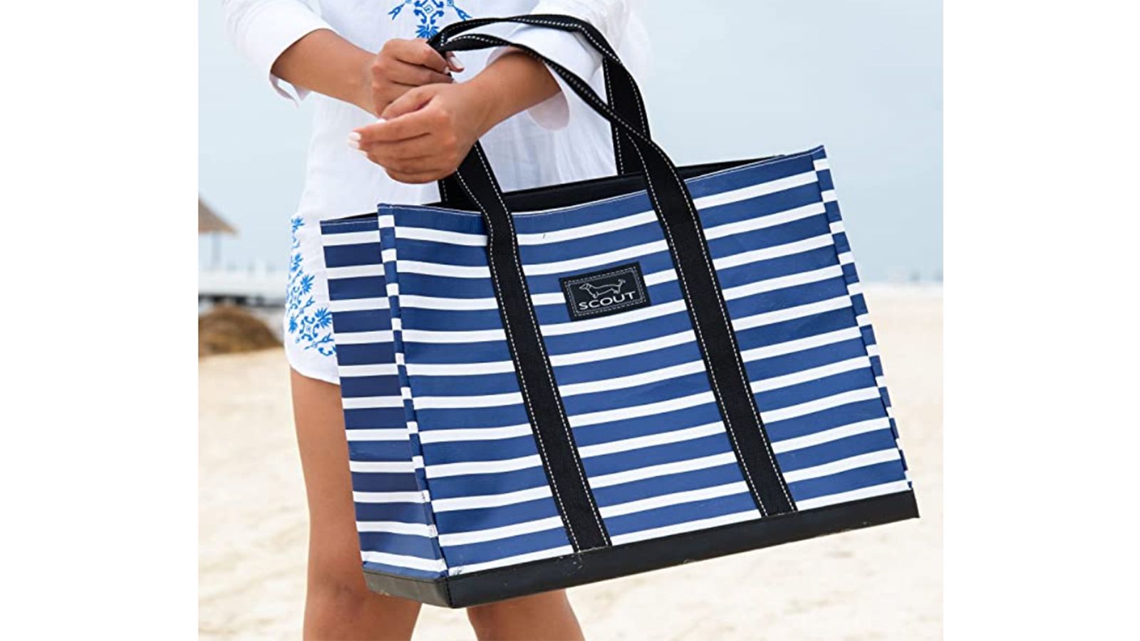 【再入荷】 Extra Large Waterproof Canvas Beach Bag With 4 Inner Pockets For ...