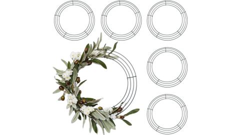 6-Pack Metal Wire Wreath Frame, 16” Round DIY Floral Flower Wreaths