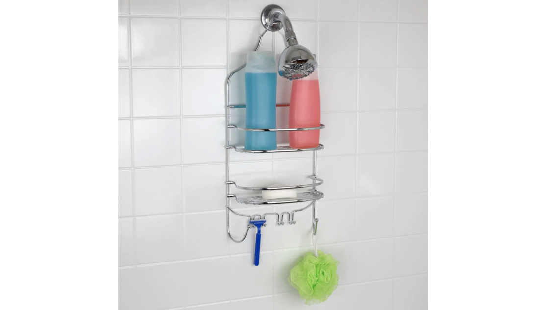 Metal Shower Organizer With Hooks