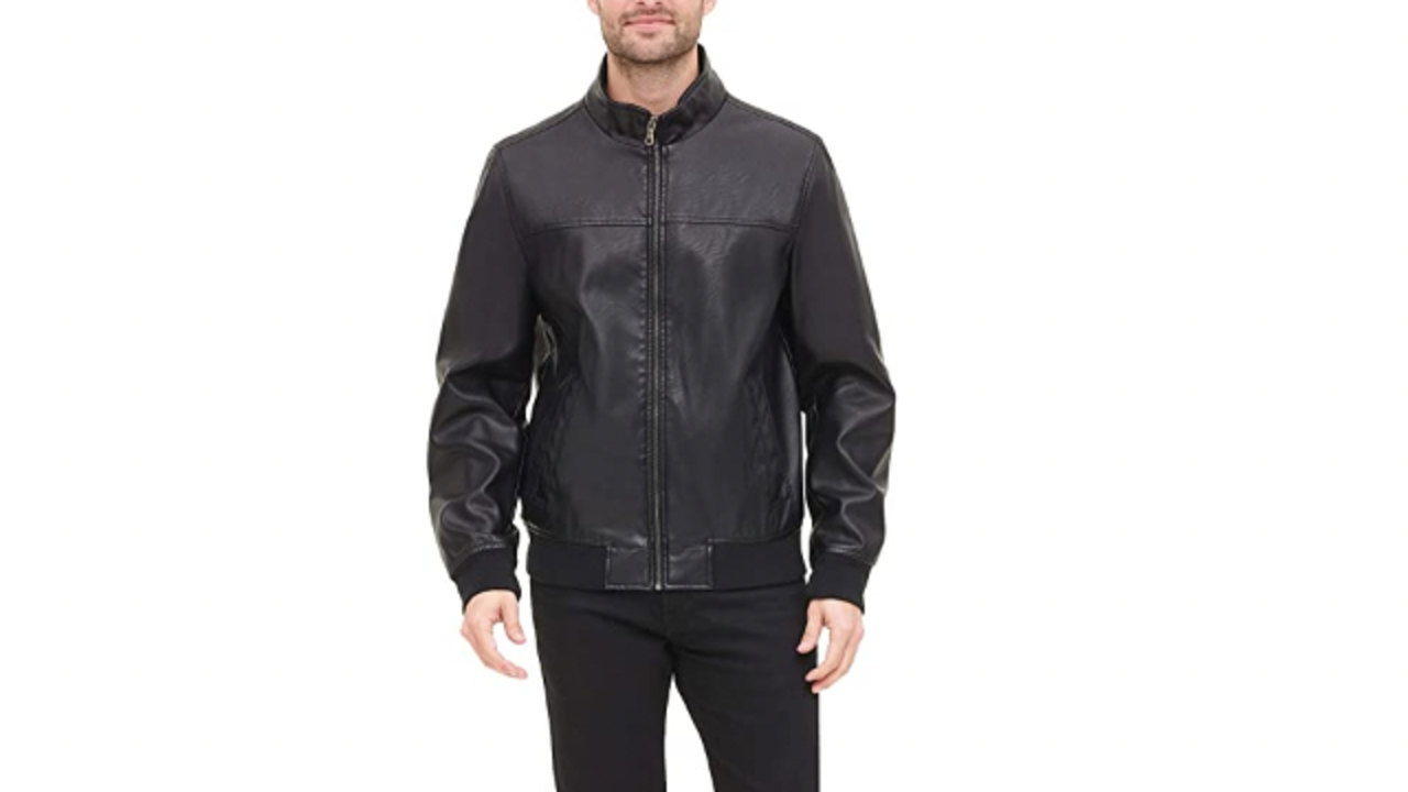 tommy hilfiger leather bomber jacket cnnu