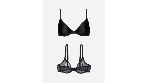 The Satin and Mesh Plunge Bra Pack