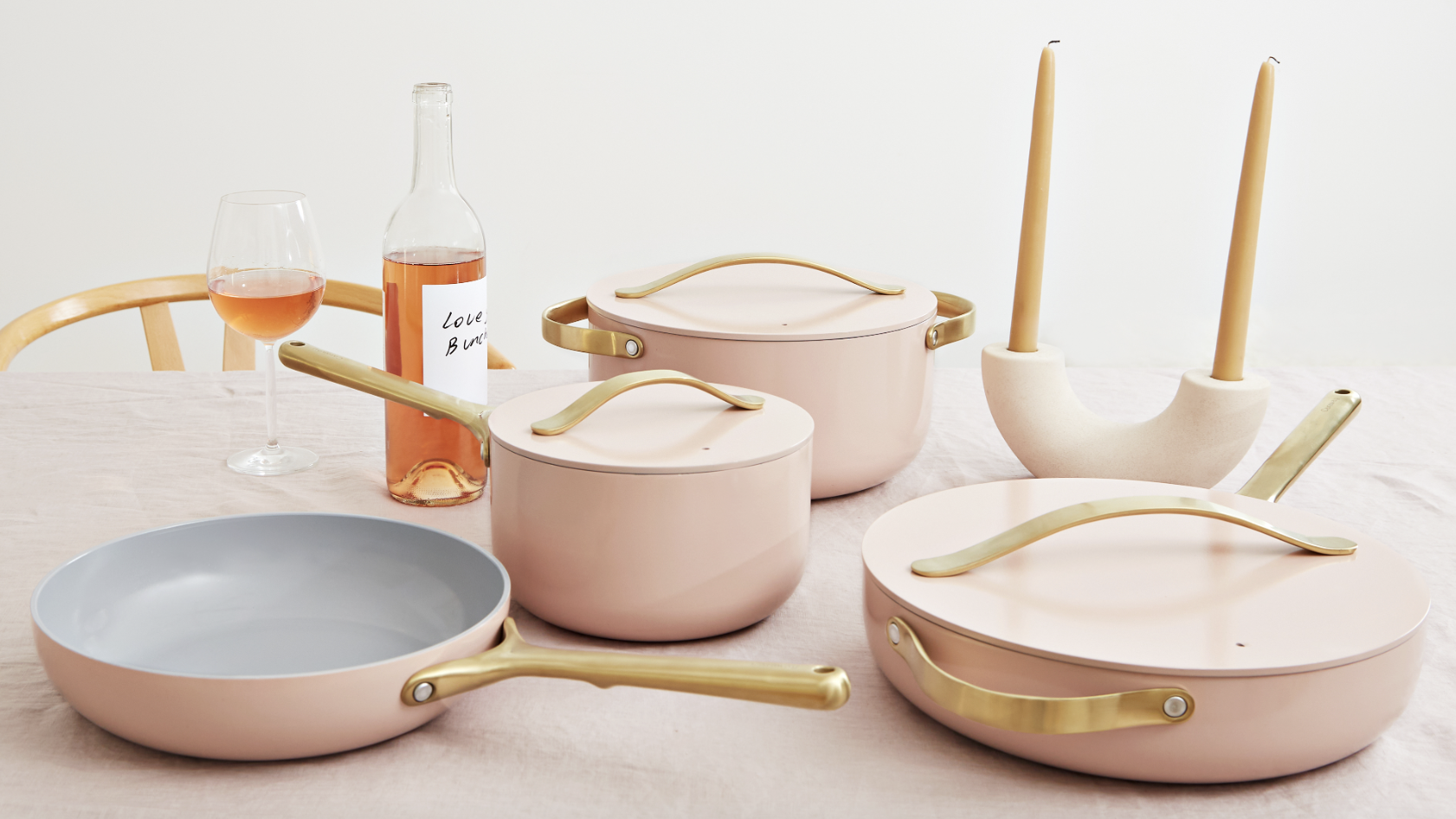 Pink deals cookware set