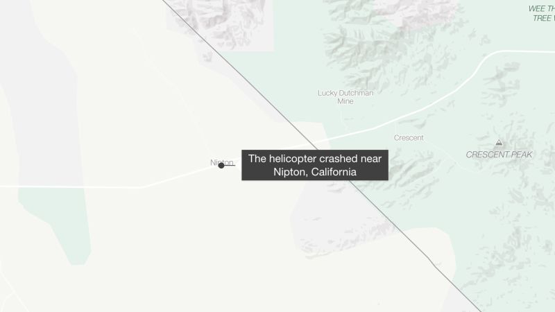 Helicopter with 6 onboard crashes in Mojave Desert overnight