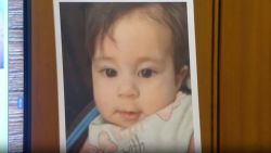 An image of Kristel Candelario's toddler is shown during her sentencing hearing on March 19, 2024.